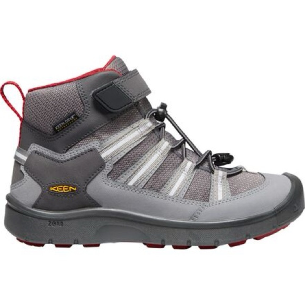 Size 7 Youth KEEN Kids Gray and Red High-Top Sneakers